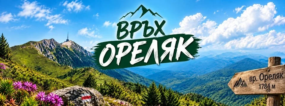 Orelyak event poster showing Pirin mountain scenery